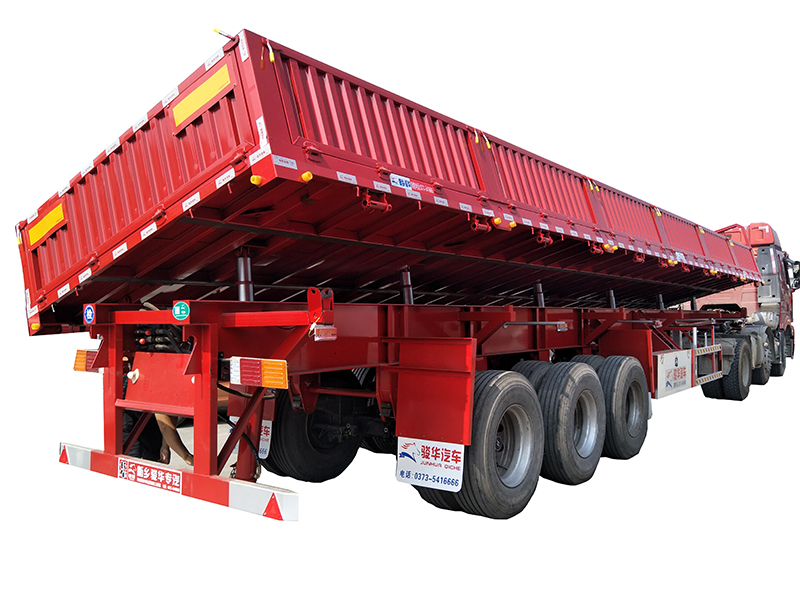 轻量化标箱侧翻自卸式运输半挂车